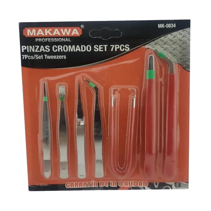 Set Kit Juego De Pinzas Cromado 7 Piezas Makawa 1