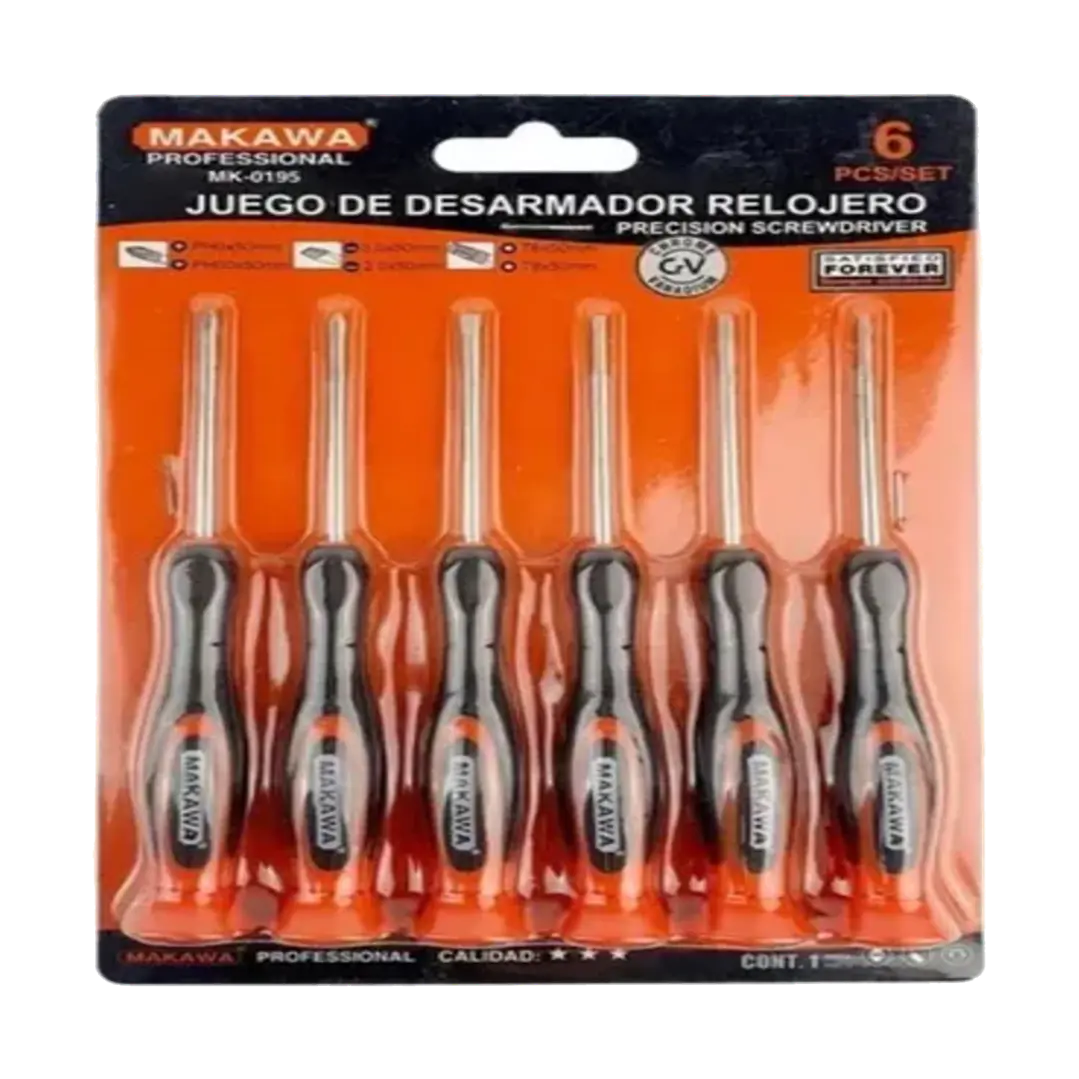 JGO DESTORNILLADOR RELOJERO X6PCS MAKAWA 1
