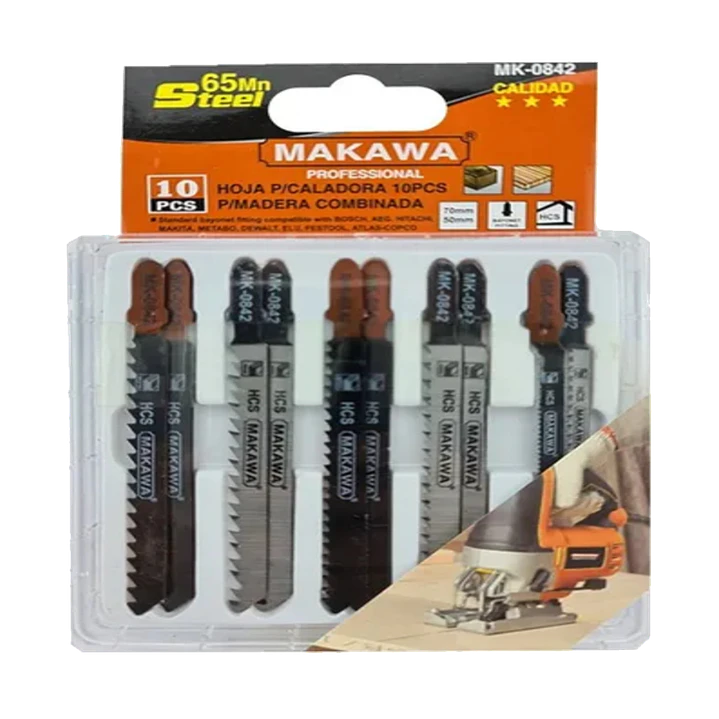 Set Jgo De Hojas Para Sierra Caladora P/ Madera 10 Pcs Mk 1
