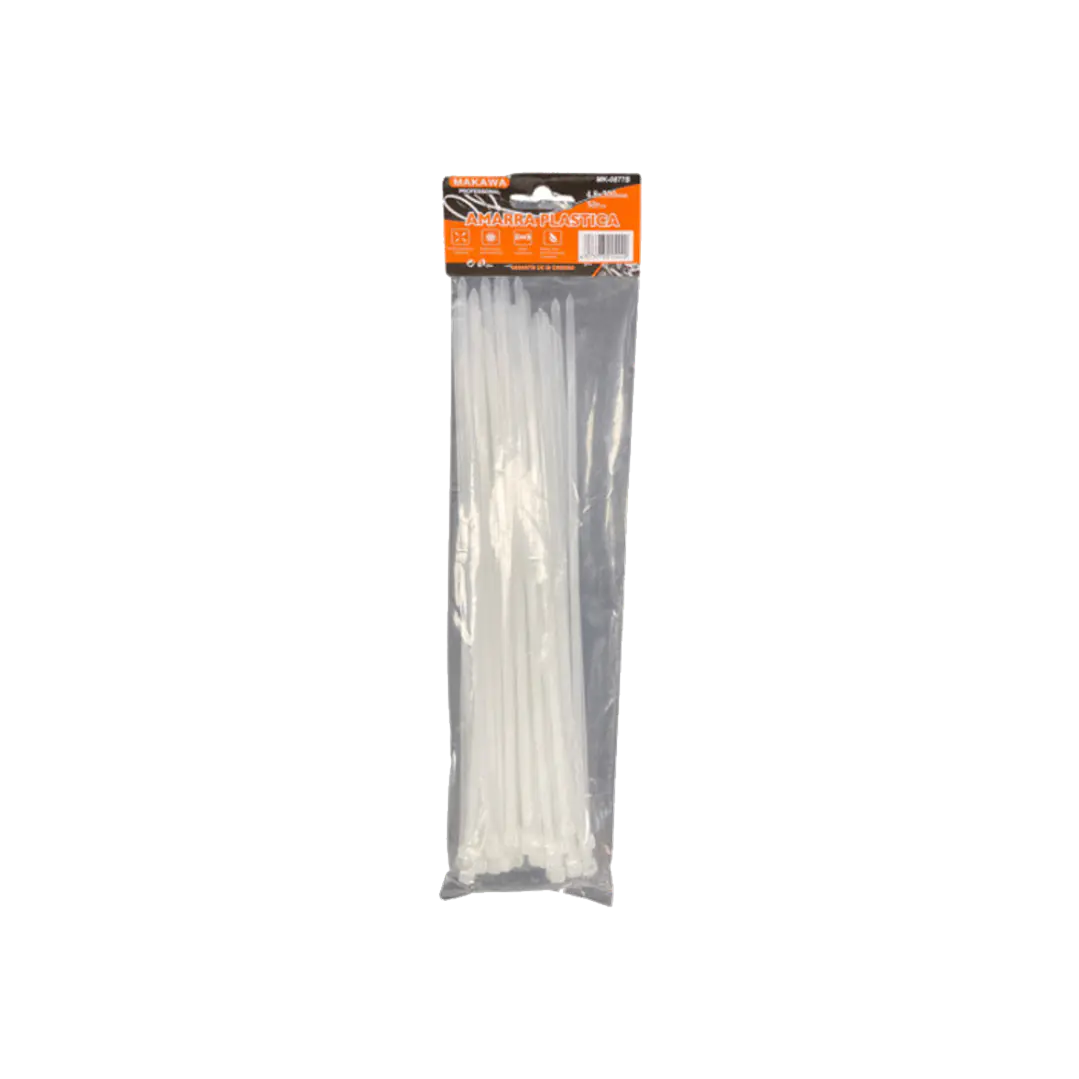 AMARRA PLASTICA 4.8X300MM BLANCO 1