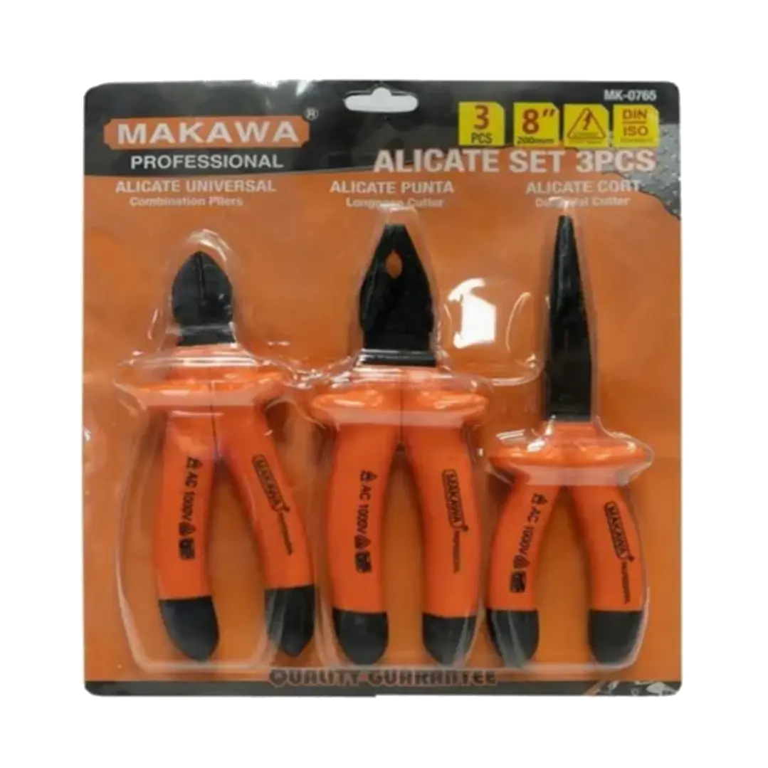 Kit Set Juego De Alicates Aislados 3 Piezas Makawa Mk0765 1