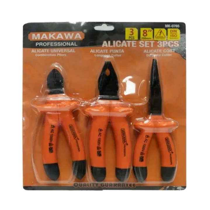 Kit Set Juego De Alicates Aislados 3 Piezas Makawa Mk0765 1