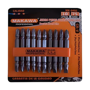 JGO PUNTA P DESTORNILLADOR 10PCSX75MM MAKAWA
