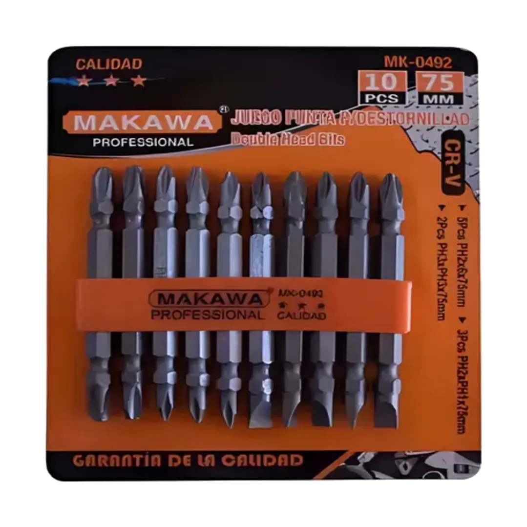 JGO PUNTA P DESTORNILLADOR 10PCSX75MM MAKAWA 1
