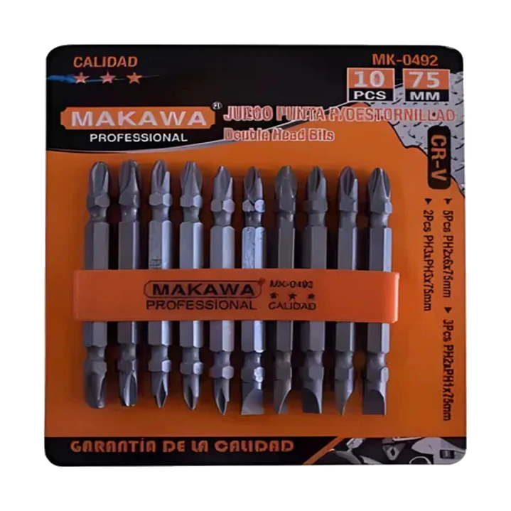 JGO PUNTA P DESTORNILLADOR 10PCSX75MM MAKAWA 1
