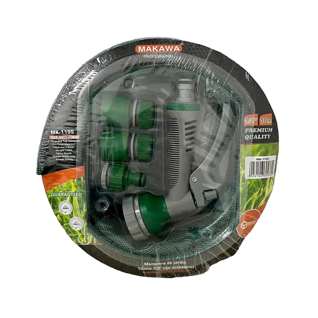 MANGUERA DE JARDIN 10M CON ACCESORIOS 4PCS MAKAWA 1