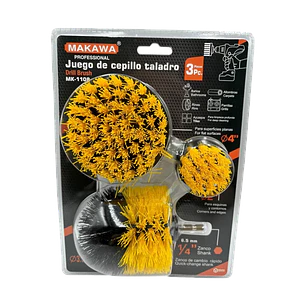 JGO DE CEPILLO PARA TALADRO POR 3PCS MAKAWA