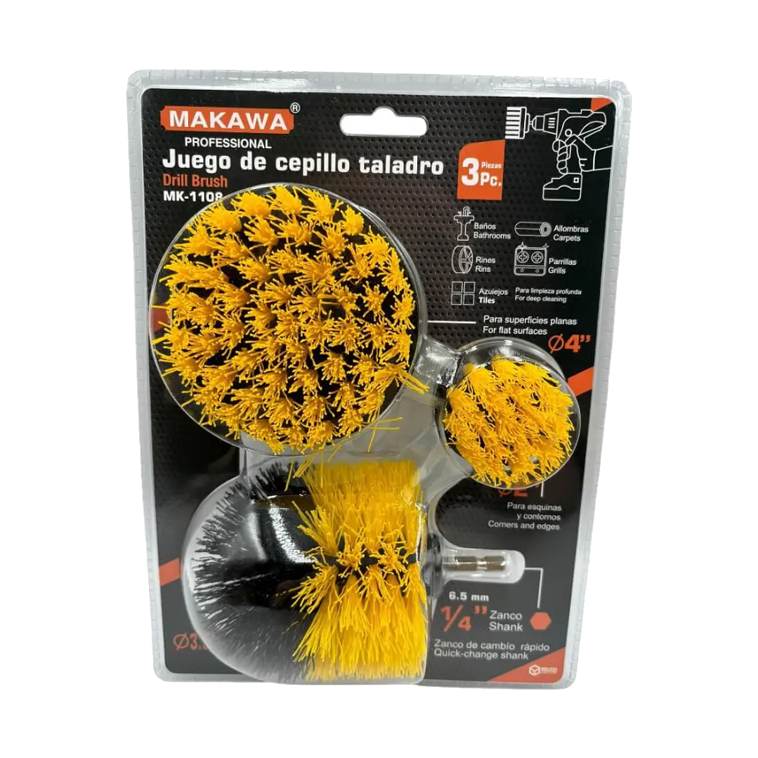 JGO DE CEPILLO PARA TALADRO POR 3PCS MAKAWA 1