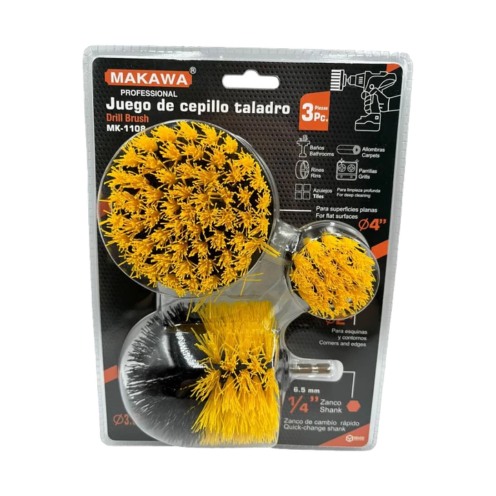 JGO DE CEPILLO PARA TALADRO POR 3PCS MAKAWA 1