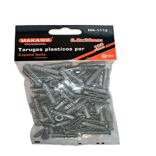 TARUGOS PLASTICOS  6x28mm POR 100PCS MAKAWA