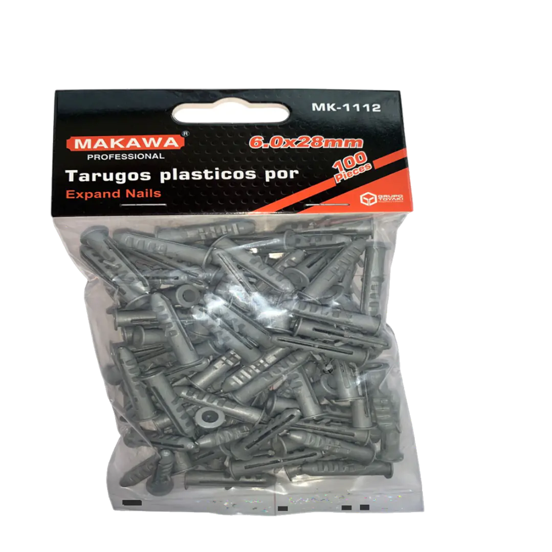TARUGOS PLASTICOS  6x28mm POR 100PCS MAKAWA 1