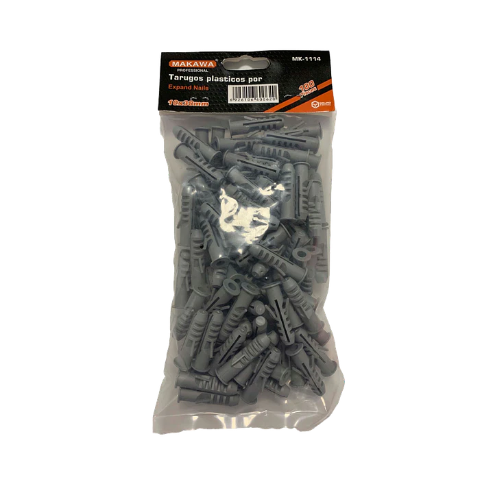 TARUGOS PLASTICOS  10x38mm POR 100PCS MAKAWA 1