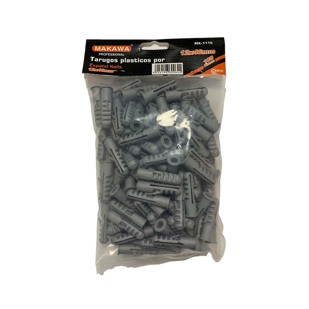 TARUGOS PLASTICOS  12x46mm POR 100PCS MAKAWA 1