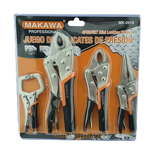 Kit De Alicate Tipo Caiman De Presion 4 Piezas Makawa