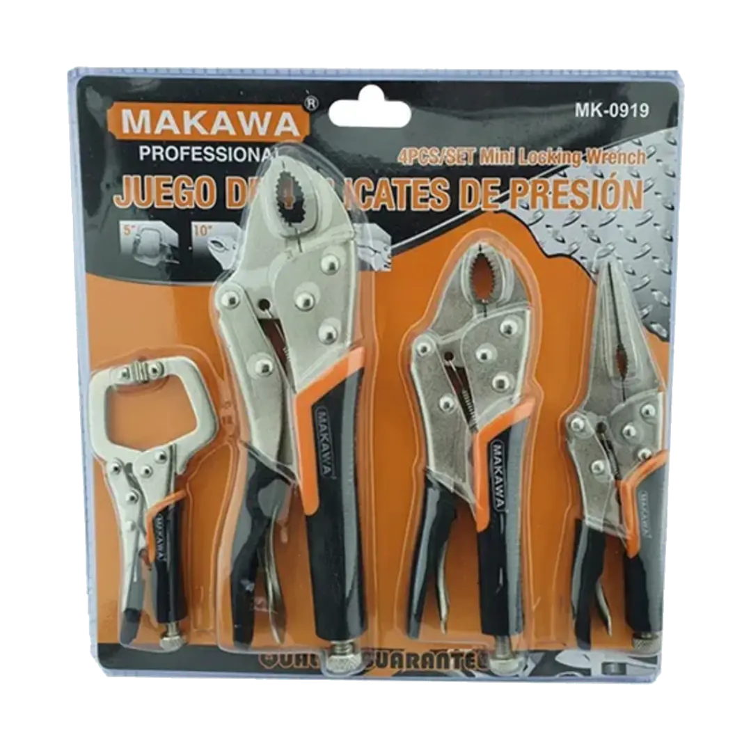 Kit De Alicate Tipo Caiman De Presion 4 Piezas Makawa 1