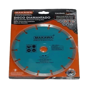 DISCO DIAMANTADO 180MM CELESTE SEGMENTADO MAKAWA