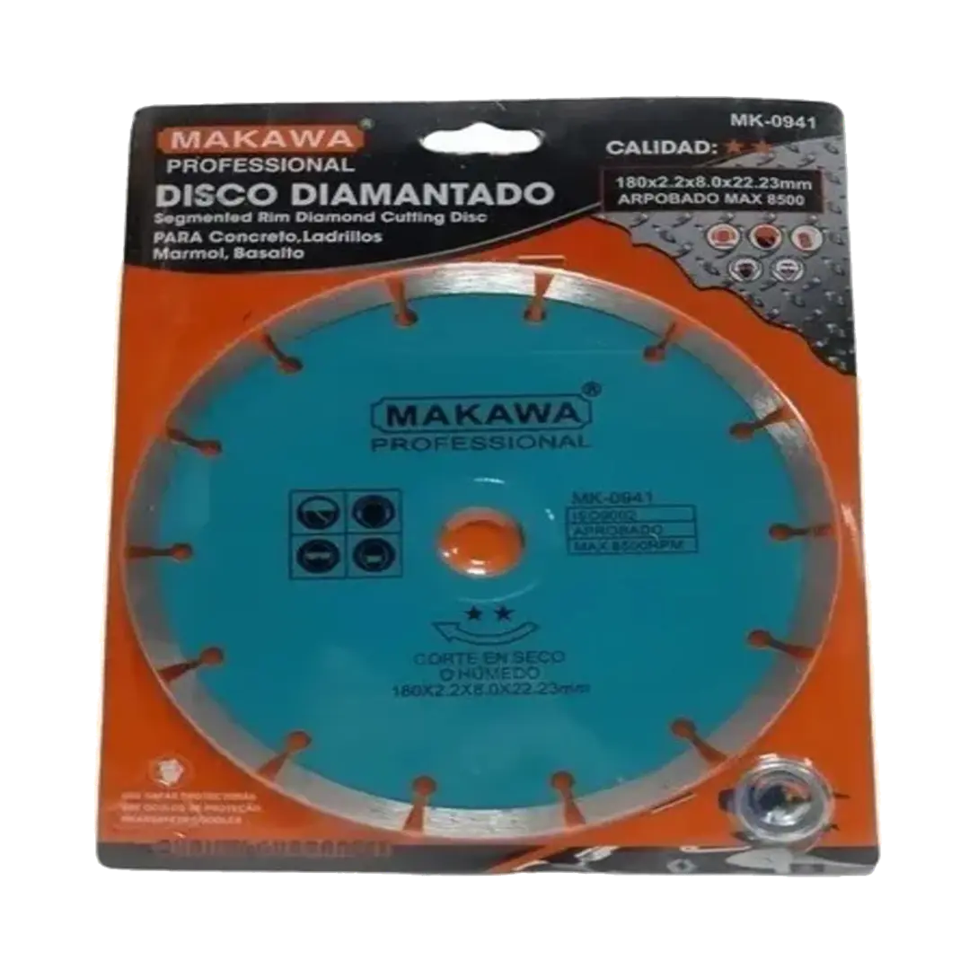 DISCO DIAMANTADO 180MM CELESTE SEGMENTADO MAKAWA 1