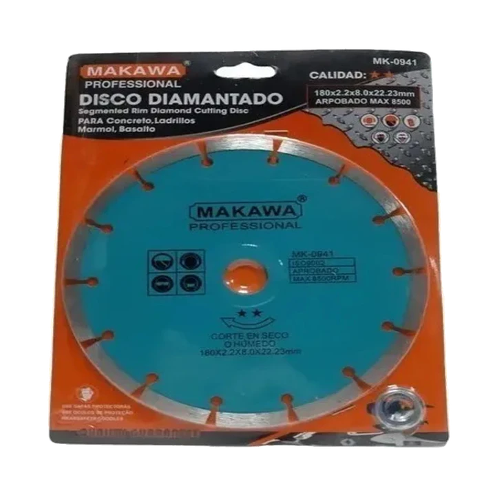 DISCO DIAMANTADO 180MM CELESTE SEGMENTADO MAKAWA 1