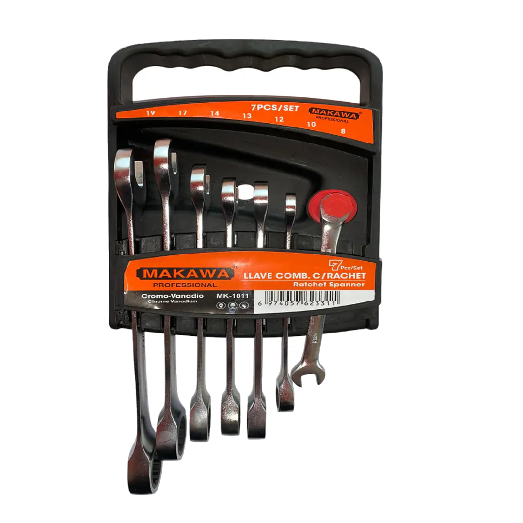 JGO LLAVE PUNTA CORONA POR 7PCS 8-19MM CON CHICHARRA MAKAWA 1