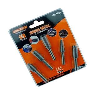 Kit Juego Brocas Metal Escofina Rotativa 1/4 5 Pcs Mk-1025