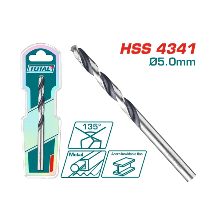 BROCA PARA METAL 4341 HSS 5MM TOTAL 1