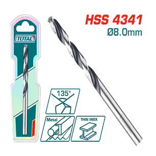 BROCA PARA METAL 4341 HSS 8MM TOTAL