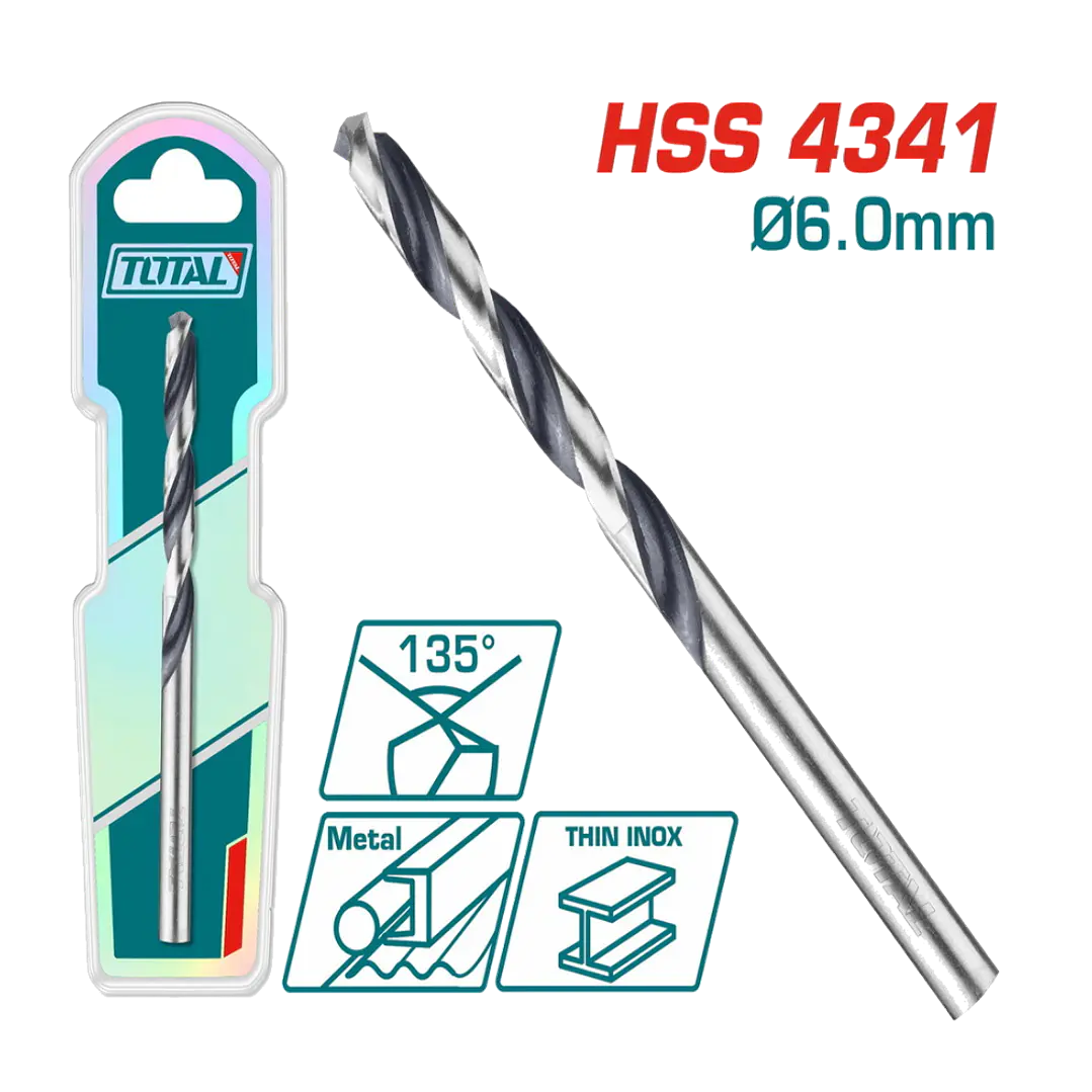 BROCA PARA METAL 4341 HSS 6MM TOTAL 1