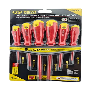 Set Kit Juego De Destornilladores Electricos 6 Piezas Neva