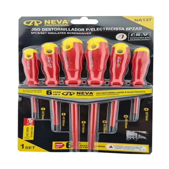 Set Kit Juego De Destornilladores Electricos 6 Piezas Neva 1