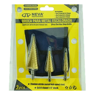 JGO DE BROCAS ESCALONADAS POR 3PCS NEVA