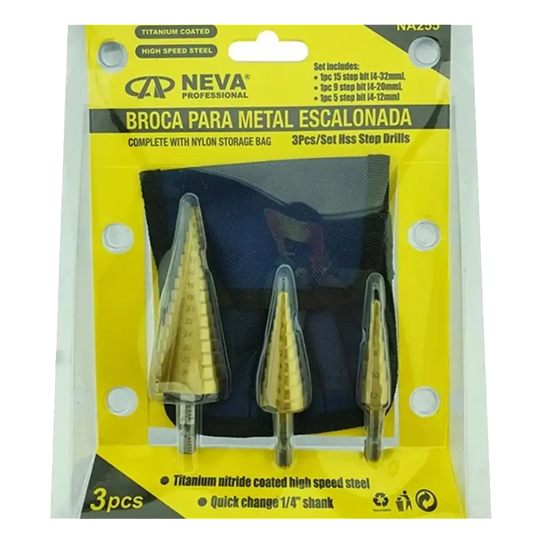 JGO DE BROCAS ESCALONADAS POR 3PCS NEVA 1