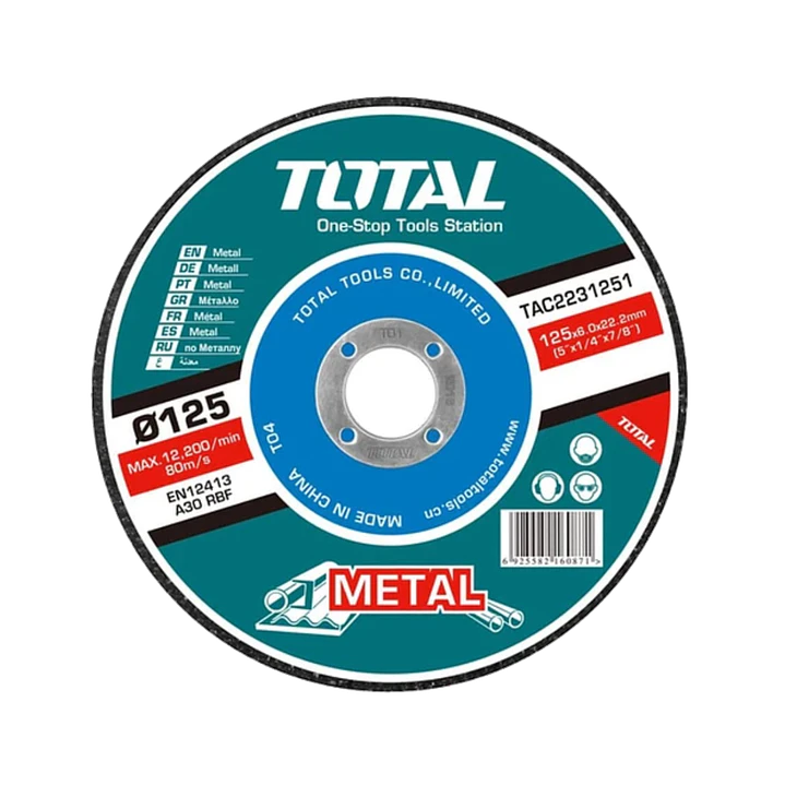 DISCO DESBASTE P/ METAL ABRASIVO 125MM X 6MM TOTAL 1