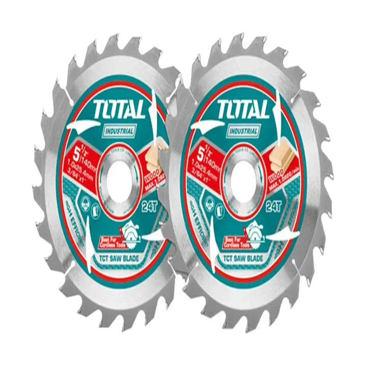 Pack 2 Hoja Disco Sierra Circular 5 1/2 24 Dientes Total 1