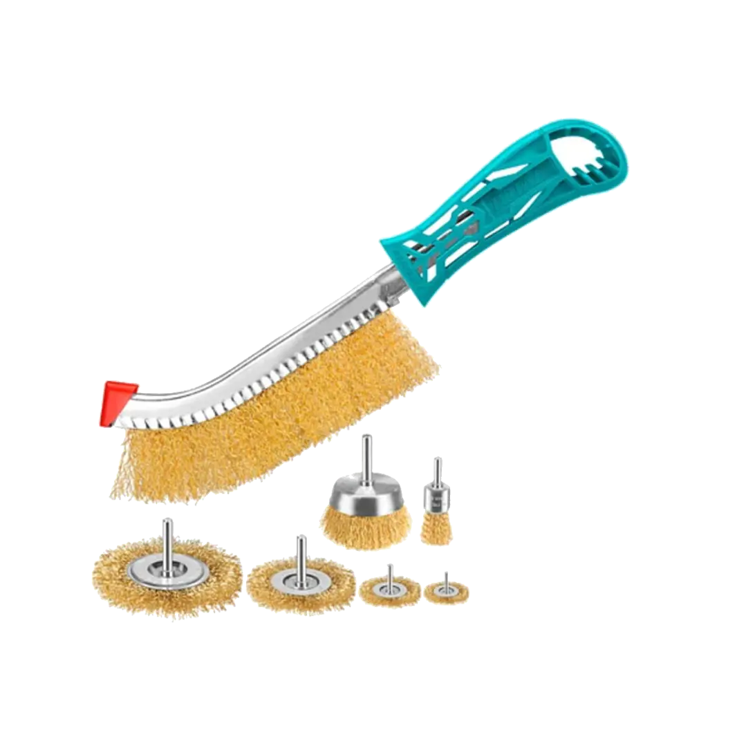 Set Juego De Escobillas Alambre Rizada 7 Piezas Total 1