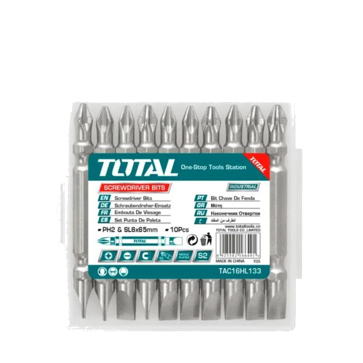 JGO PUNTA DESTORNILLADOR POR 10PCS PH2+SL 6.0, 65MM TOTAL 1
