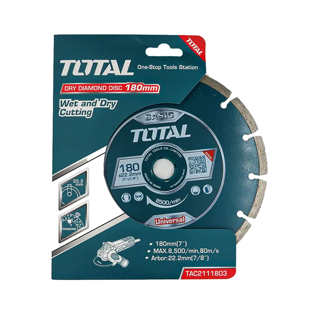 Disco Diamantado Segmentado Corte Seco 7 180mm Total 1