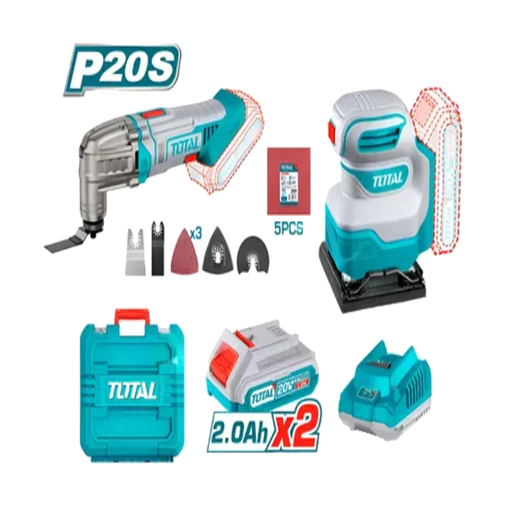 Set Lijadora Y Multifuncional 20v + Bateria + Cargador Total Tckli20276 1