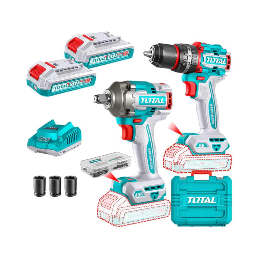 Kit taladro percutor 66Nm + Llave impacto 405 NM 1