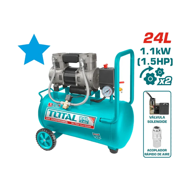 Compresor de Aire 1100W 24L Total Tools 1