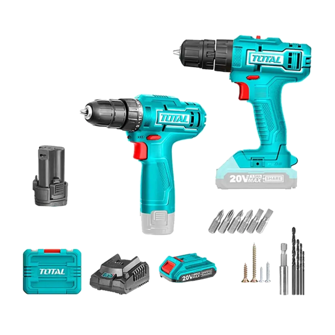 Kit Taladro 20v + Taladro Atornillador 12v Total Tckli20122 1