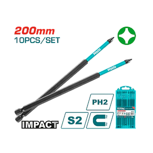 Punta Phillips Impacto S2 Ph2 200mm Magnético 10 Pcs Total