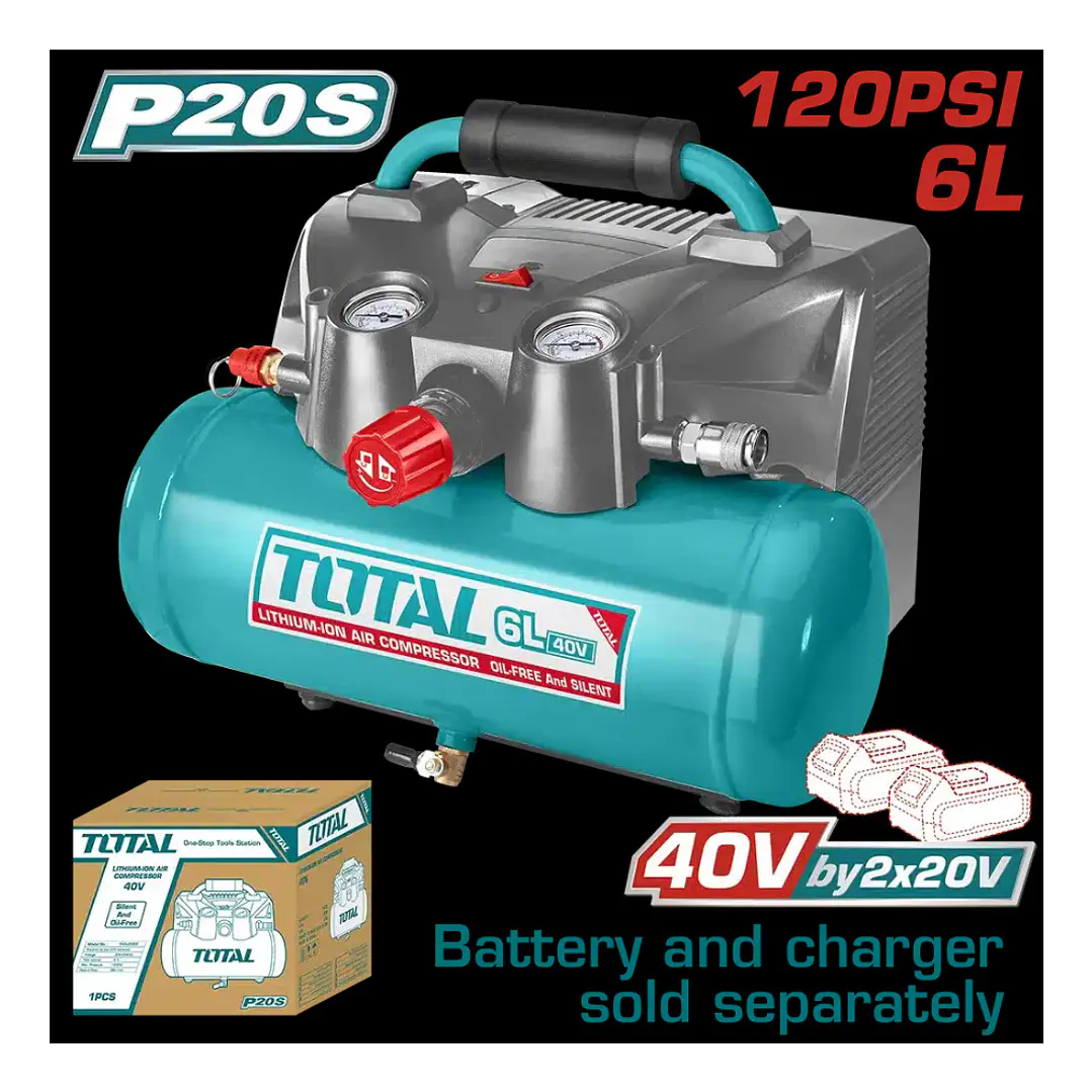 COMPRESOR DE AIRE AUTOMATICO INALAMBRICO 40V TOTAL SIN BATERIA SIN CARGADOR 1