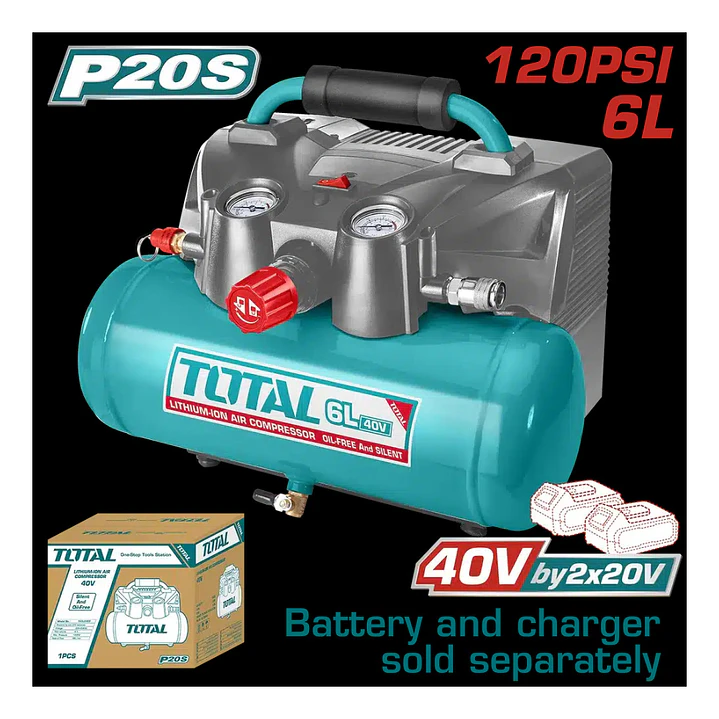 COMPRESOR DE AIRE AUTOMATICO INALAMBRICO 40V TOTAL SIN BATERIA SIN CARGADOR 1