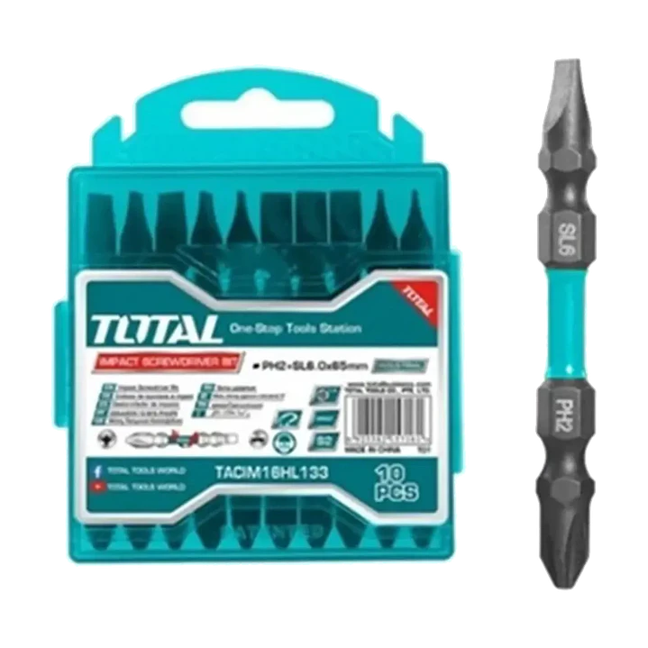 JGO PUNTAS MAGNETICAS DE IMPACTO 10PCS PH2+SL6.0 65MM TOTAL 1
