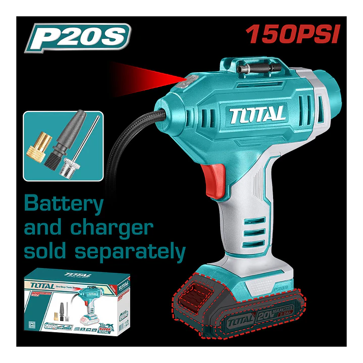 COMPRESOR AUTO INALÁMBRICO 20V 150PSI TOTAL SIN BATERIA SIN CARGADOR 1