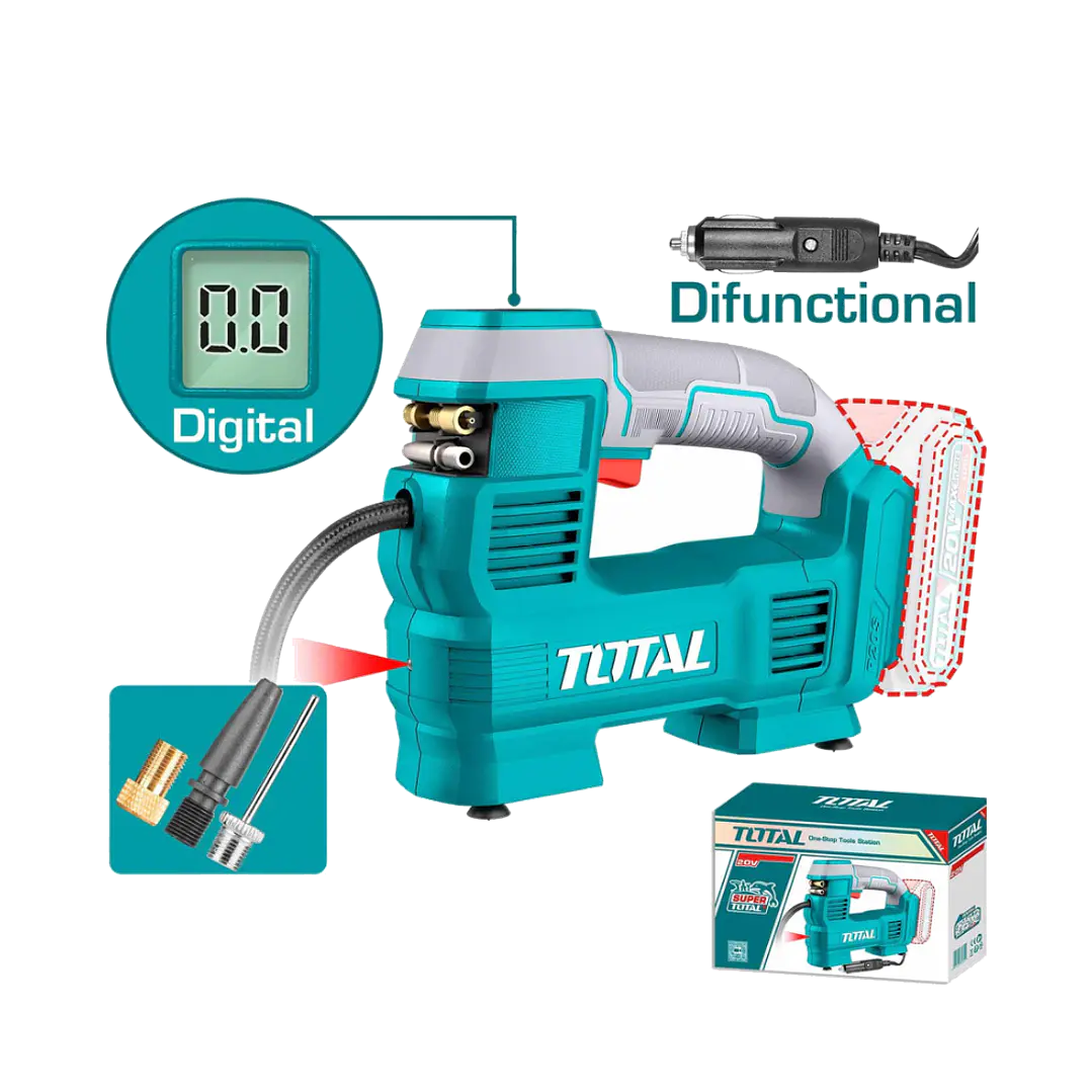 COMPRESOR AUTO INALÁMBRICO 20V 160PSI TOTAL SIN BATERIA SIN CARGADOR 1