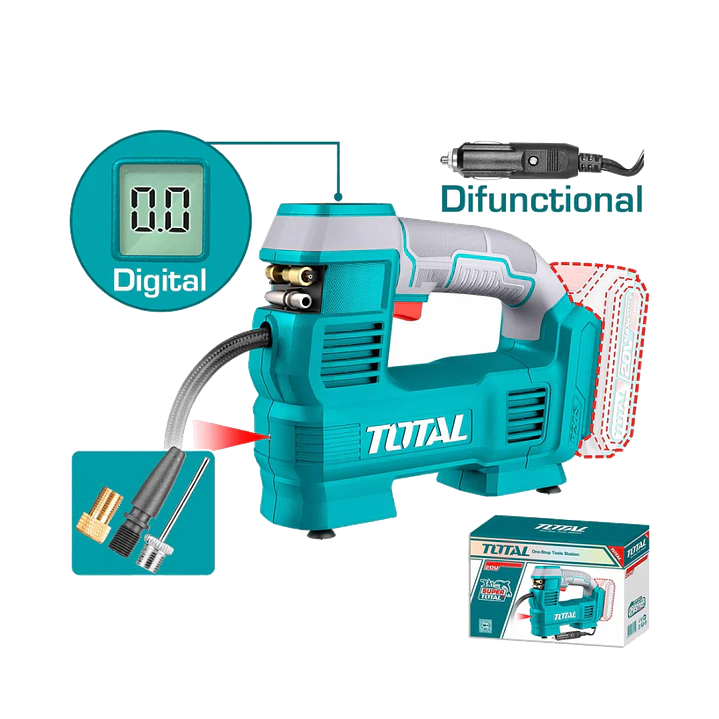 COMPRESOR AUTO INALÁMBRICO 20V 160PSI TOTAL SIN BATERIA SIN CARGADOR 1
