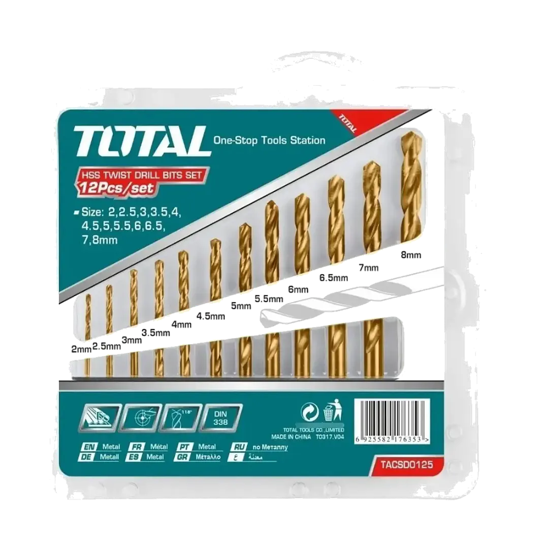 JGO BROCAS X12PCS P/ METAL HSS TOTAL 1