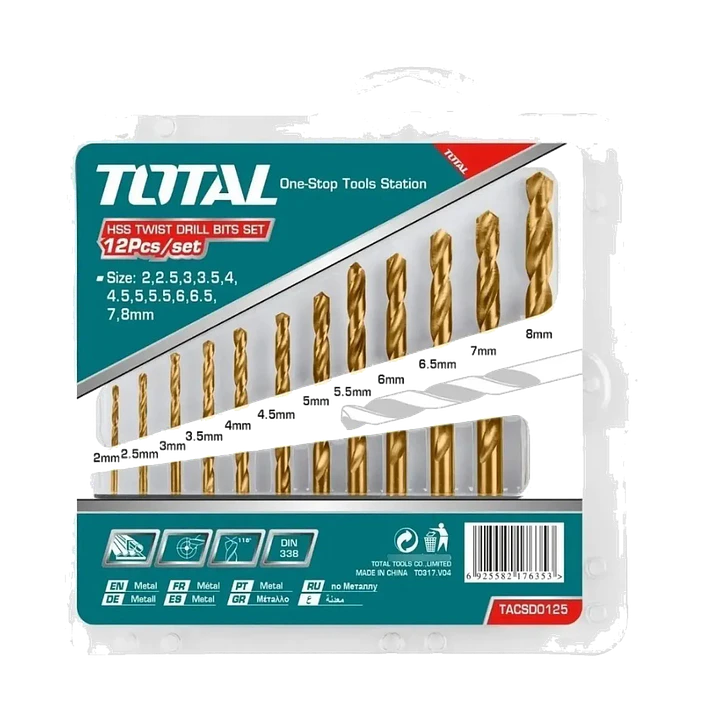 JGO BROCAS X12PCS P/ METAL HSS TOTAL 1