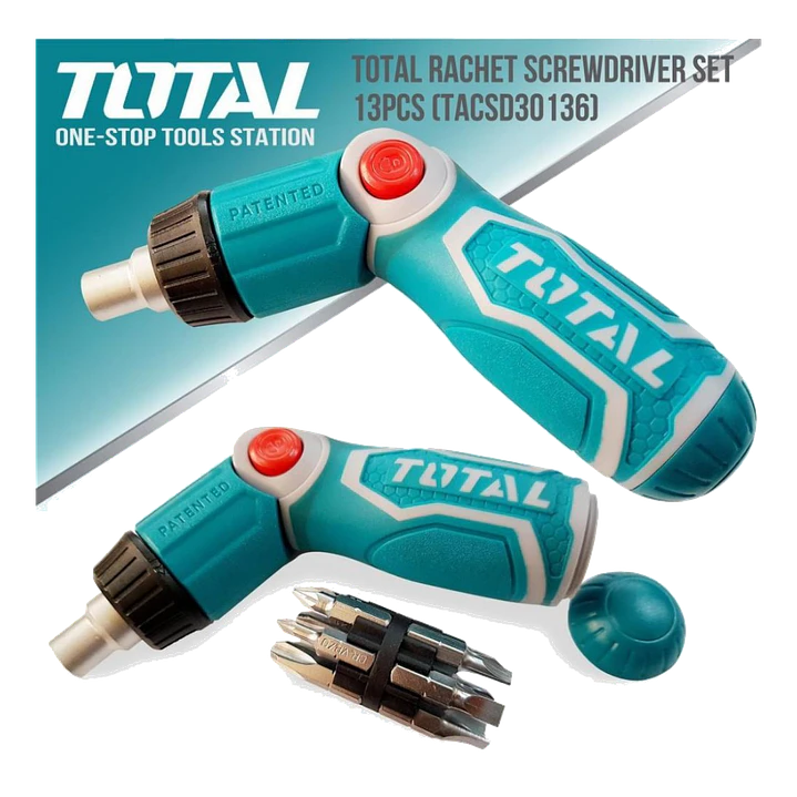Destornillador Ratchet 13 En 1 Total Tacsd30136 1